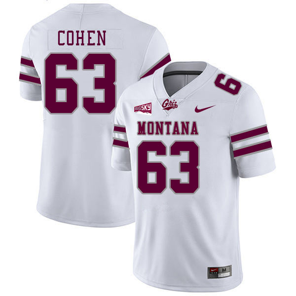 Montana Grizzlies #63 Dylan Cohen College Football Jerseys Stitched Sale-White